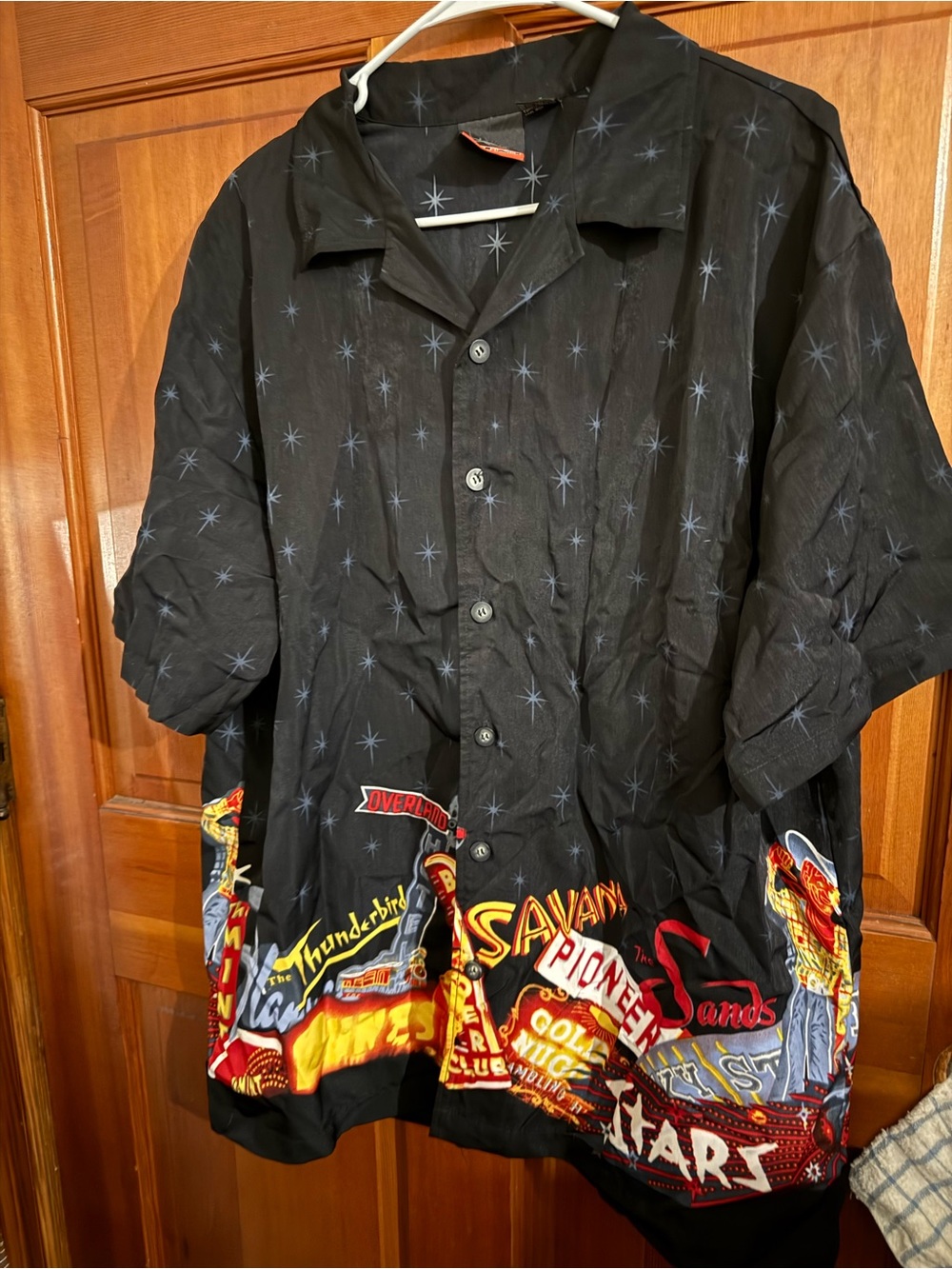 Black Graphic Casual Button-Down Shirt